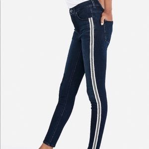 Express High Waisted Skinny Jeans with Pinstripe